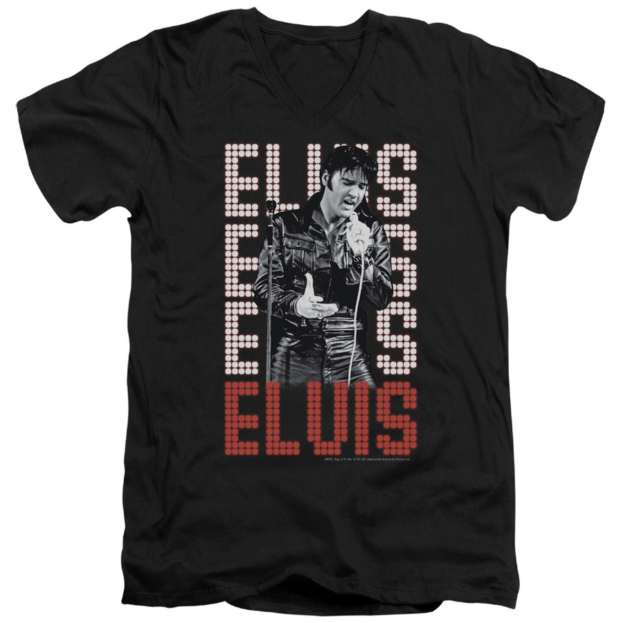 T-Shirt Elvis Presley 1968 Classic Adult V-Neck Black
