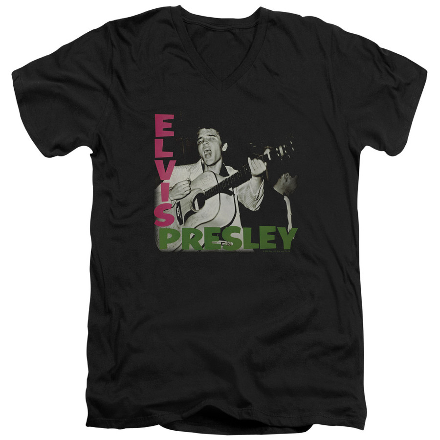 T-Shirt Elvis Presley Elvis Presley Album Adult V-Neck Black