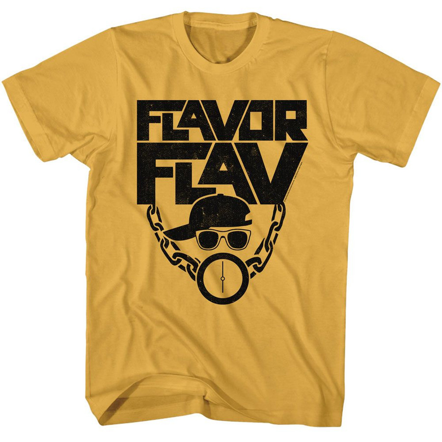 T-Shirt Flavor Flav Public Enemy Hat Glasses Clock Ginger Adult