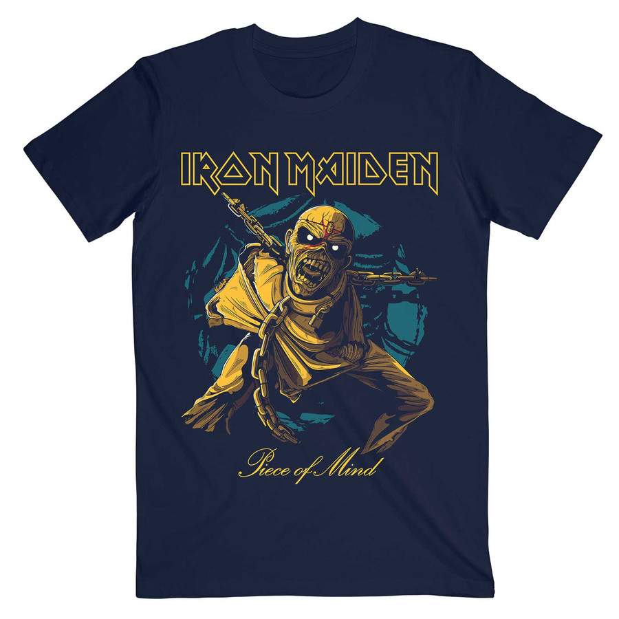 T-Shirt Iron Maiden Unisex Piece of Mind Gold Eddie