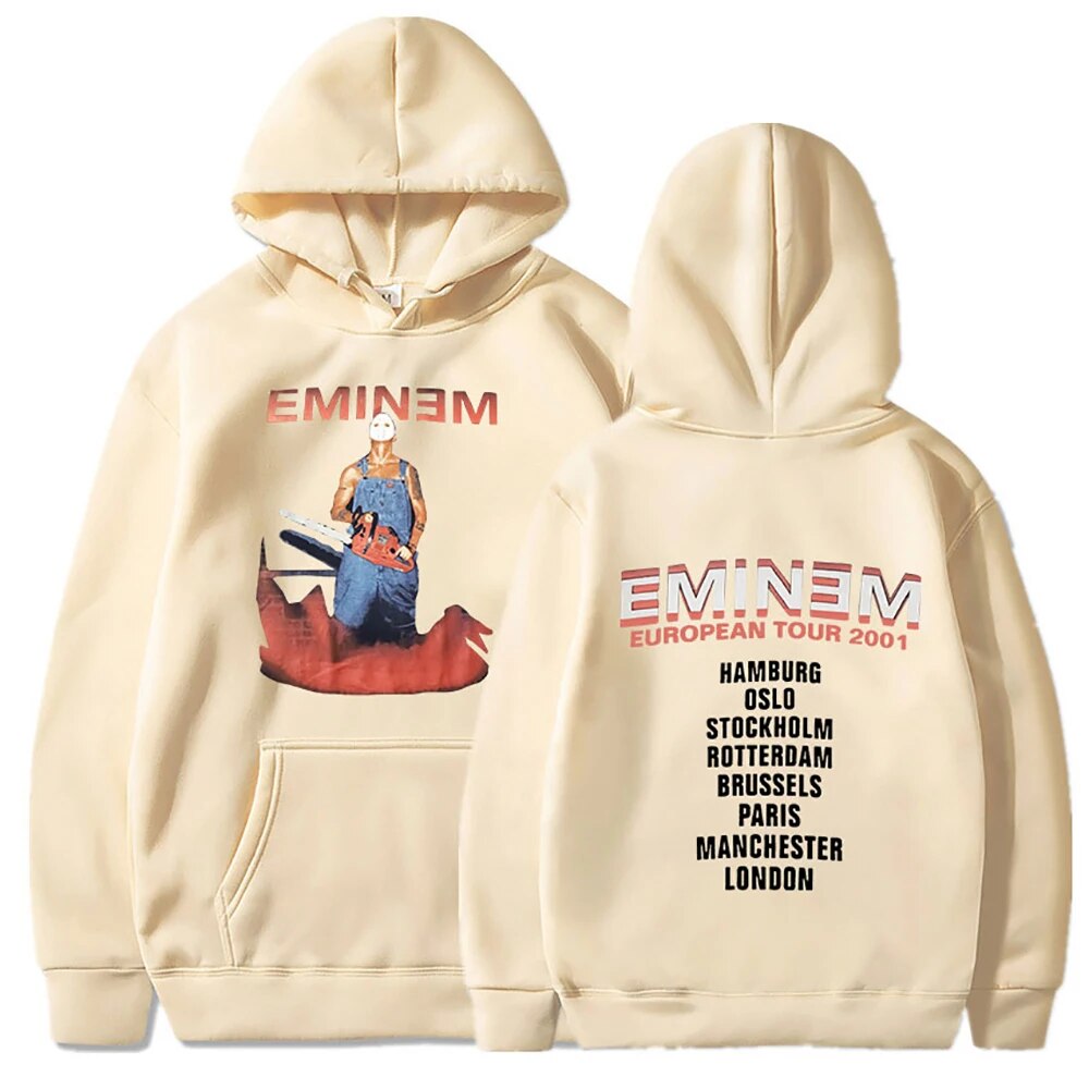 Hoodie Rapper Eminem Letter Print Men Autumn Winter Casual