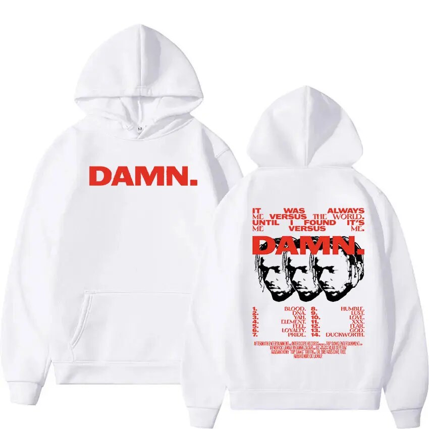 Hoodie Rapper Kendrick Lamar Damn Graphic Men Women Long Sleeve Hip Hop Kc7Z