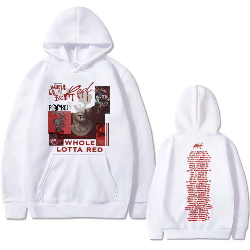 Hoodie Rapper Playboi Carti Whole Lotta Red Graphic Print Mens Hip Hop Men Male