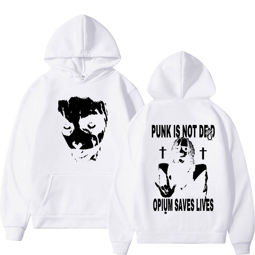 Hoodie Rapper Playboi Carti Punk Is Not Ded Opium Saves Lives Men Women Hip Hop