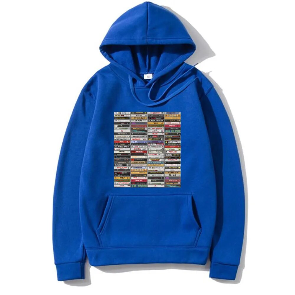 Hoodie Classic Vintage 80S And 90S Hip Hop Rapper Tapes Stack Painting V2 On A Unisex Cotton