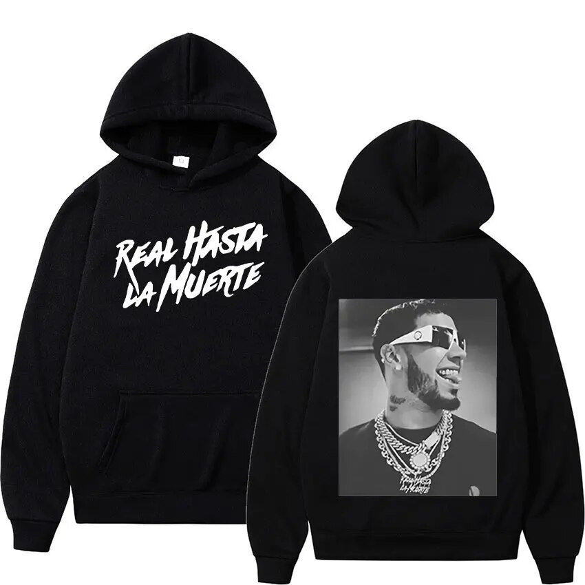 Hoodie Rapper Anuel Aa Real Hasta La Muerte Casual Men Women Hip Hop Efha
