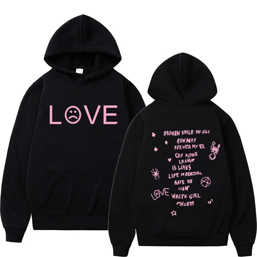 Hoodie Rapper Lil Peep Love Pink Men Women Casual Long Sleeve Hip Hop