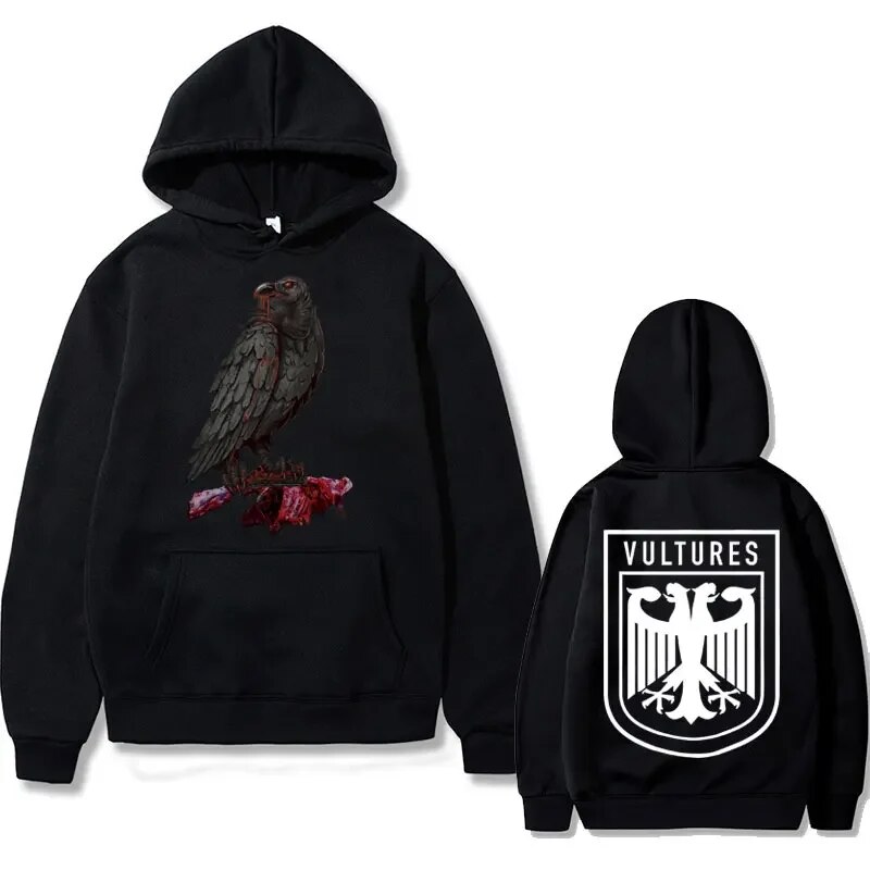 Hoodie Rapper Kanye West Vultures Graphic Print