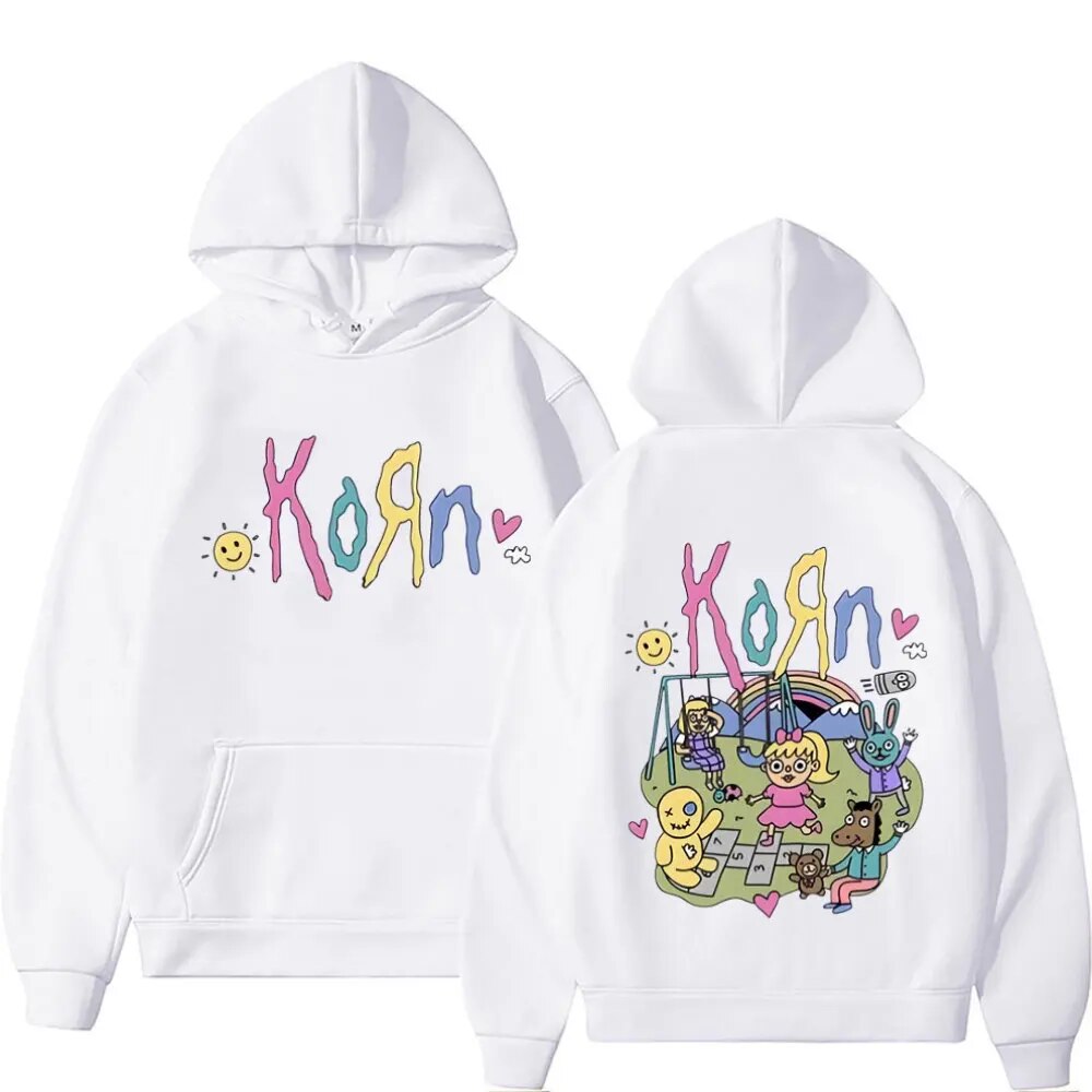 Hoodie Getluckyquest Korn Cartoon Rock Band Music Album