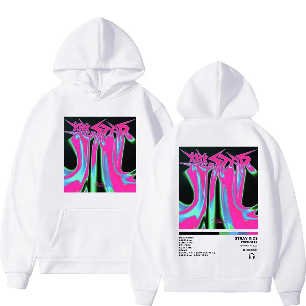 Hoodie Boy Band Stray Kids Album Rock Star Print