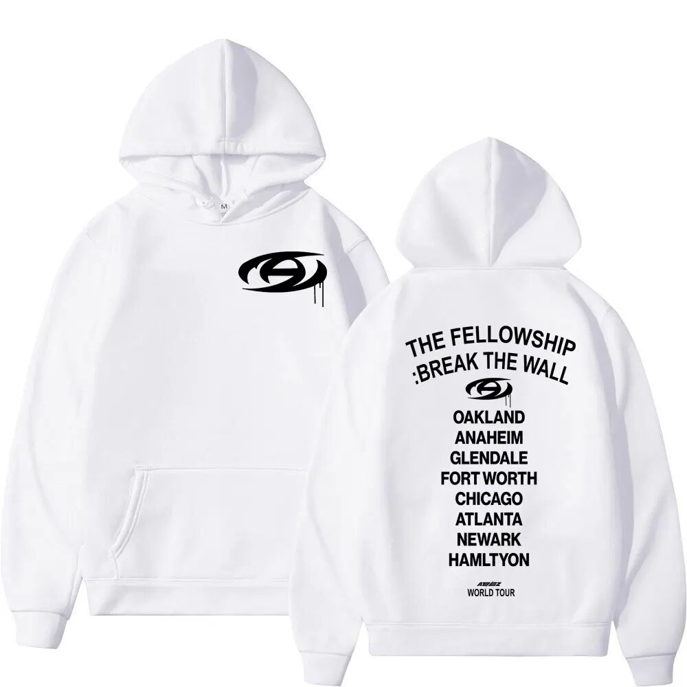Hoodie Getluckyquest Boy Band Ateez World Tour Printed