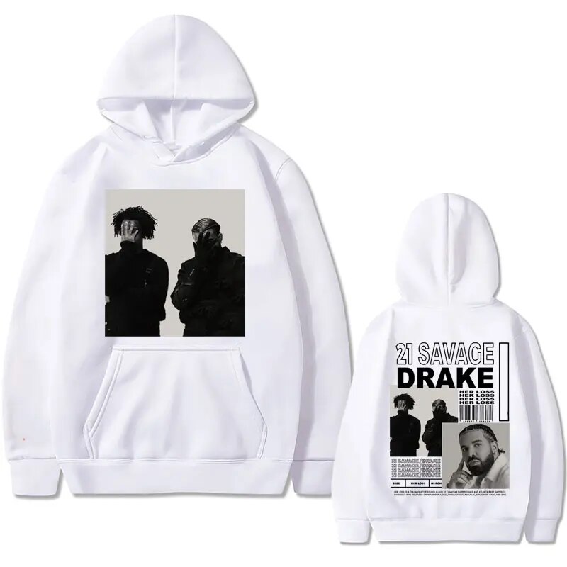 Hoodie Rapper Drake 21 Savage Her Loss Hip Hop Music Album Graphic