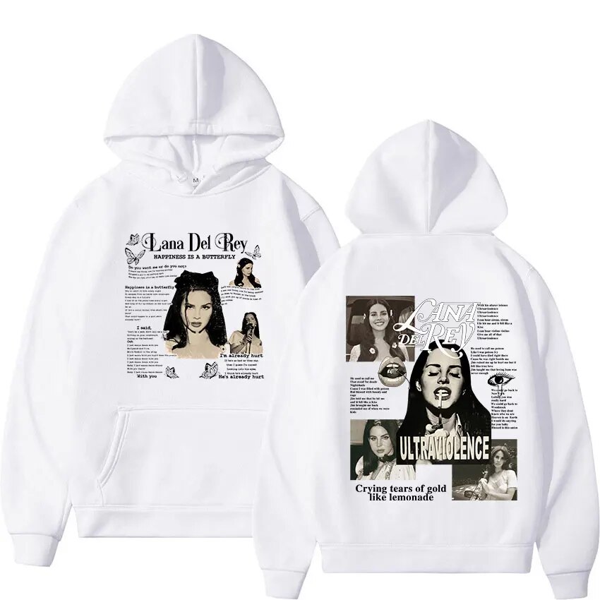 Hoodie Flowingwaterpress Singer Lana Del Rey Retro Hoody Ultraviolence Music Album Men Women Hip Hop