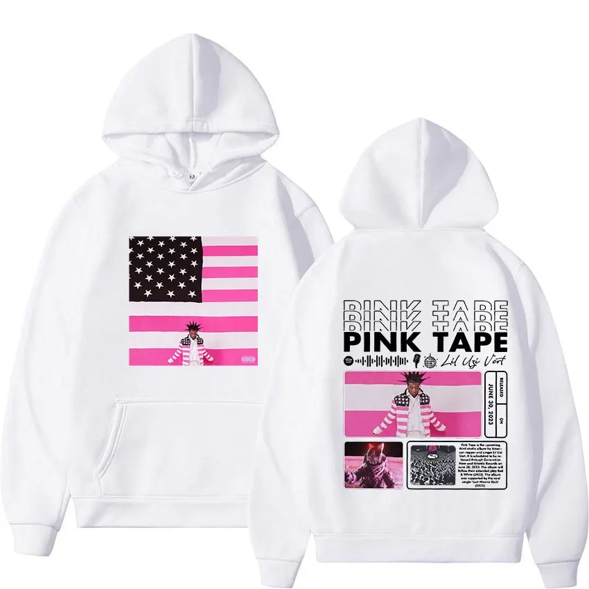 Hoodie Flowingwaterpress Rapper Lil Uzi Vert Hoody New Music Album Pink Tape Men Women Hip Hop