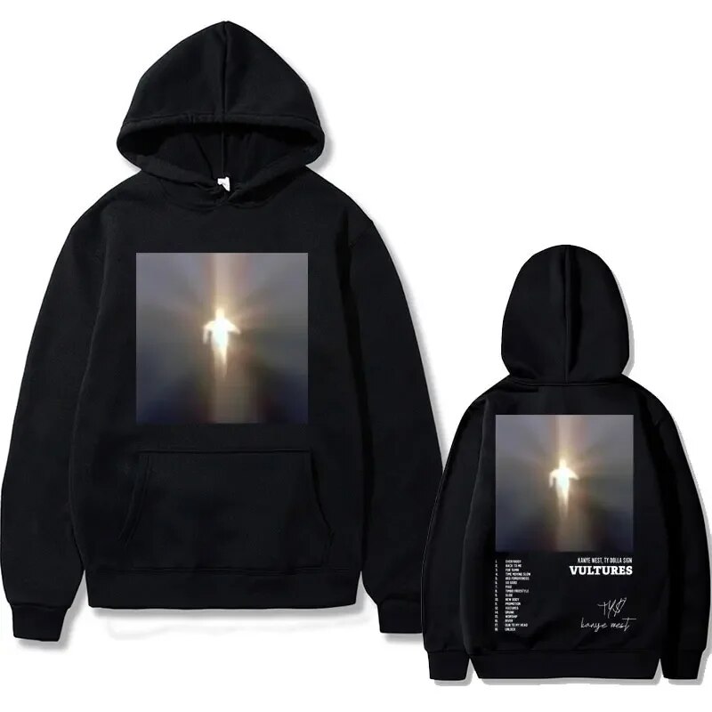 Hoodie Rapper Kanye West Vultures Album Cover Print
