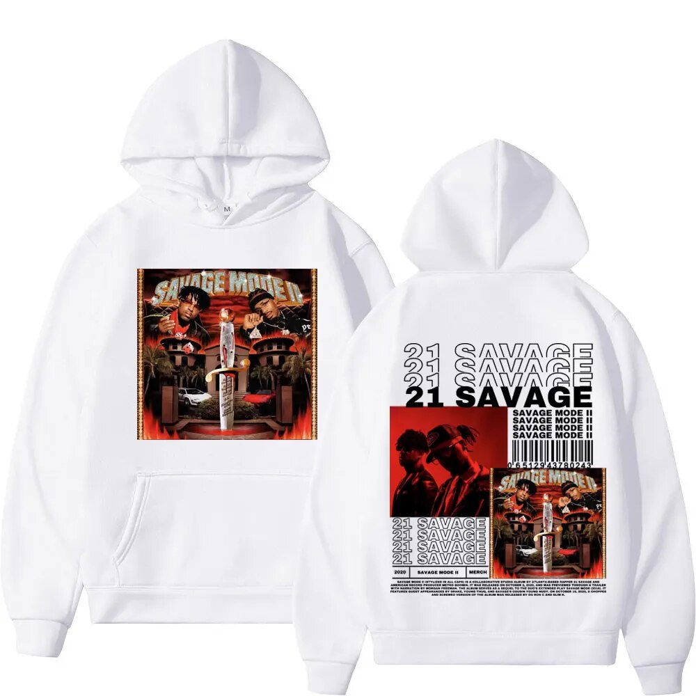 Hoodie Tuledai Rapper 21 Savage Music Album Double Sided Graphic