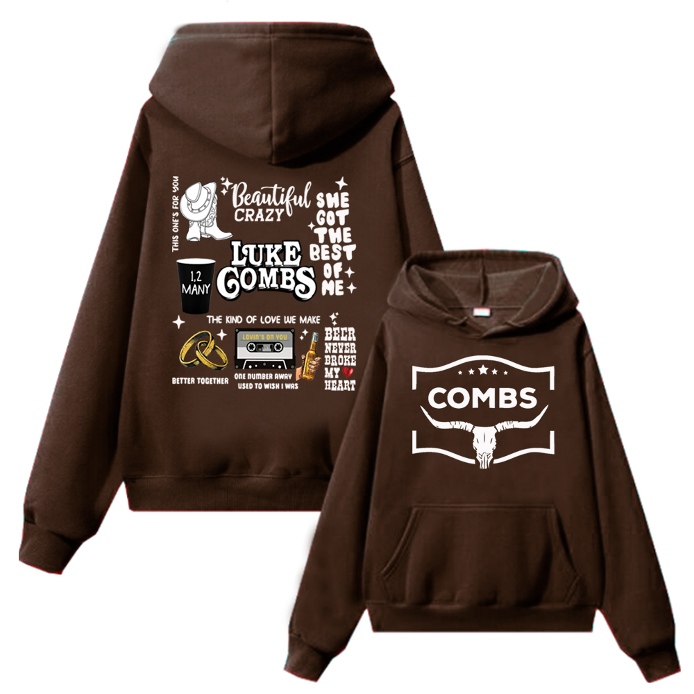 Hoodie Tuledai Luke Combs Country Music Western Harajuku Hip Hop Men Women Fans Gift