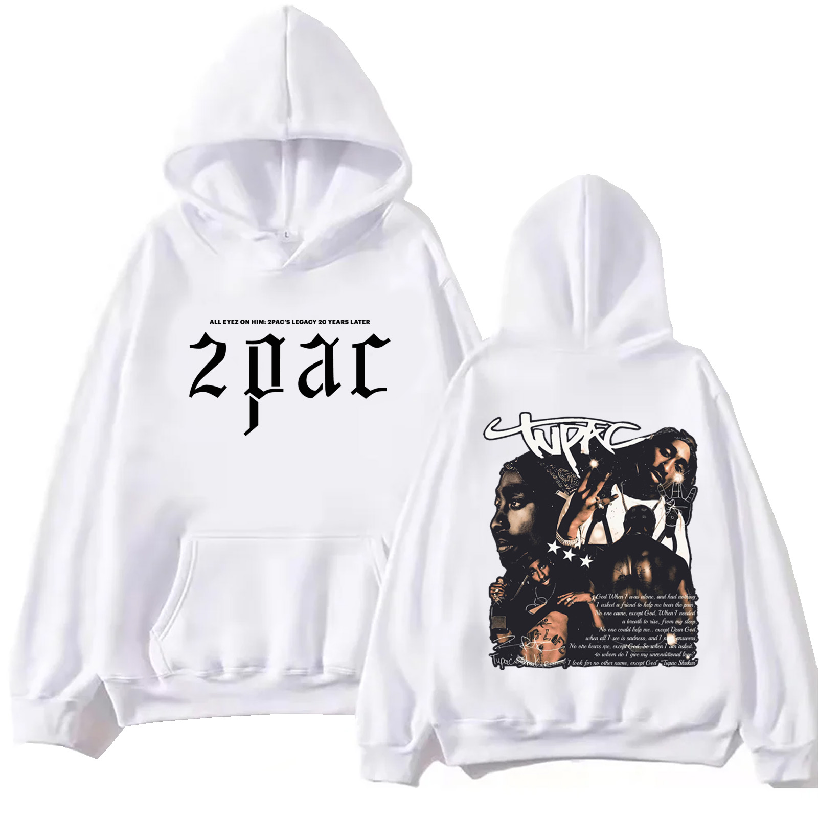 Hoodie Tupac Shakur 2Pac Harajuku Hip Hop Tops Popular Music Fans Gift