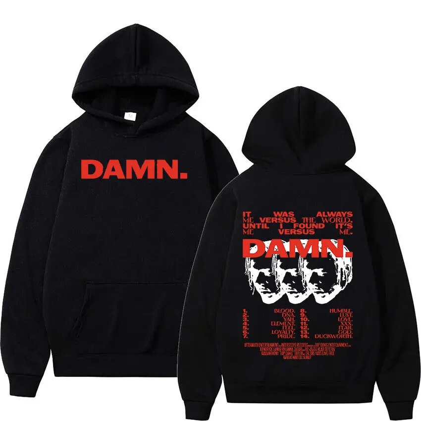 Rapper Kendrick Lamar Damn Graphic Hoodie Men Women Long Sleeve Hip Hop HoodieKc7Z