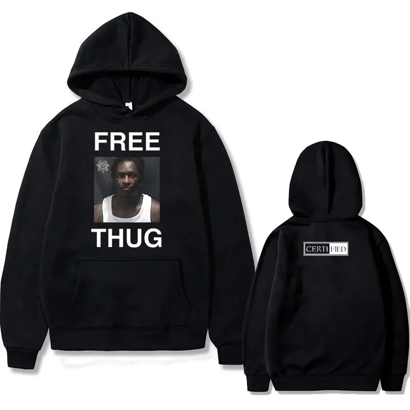 Rapper Free Thug Young Thug Print Hoodie Mens Hip Hop HoodieMen Women Loose Vintage