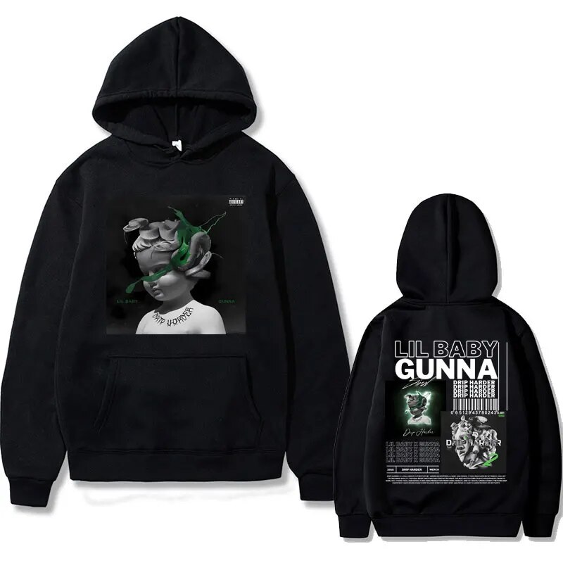 Rapper Lil Baby Gunna Drip Harder Music Album Graphics Hoodie