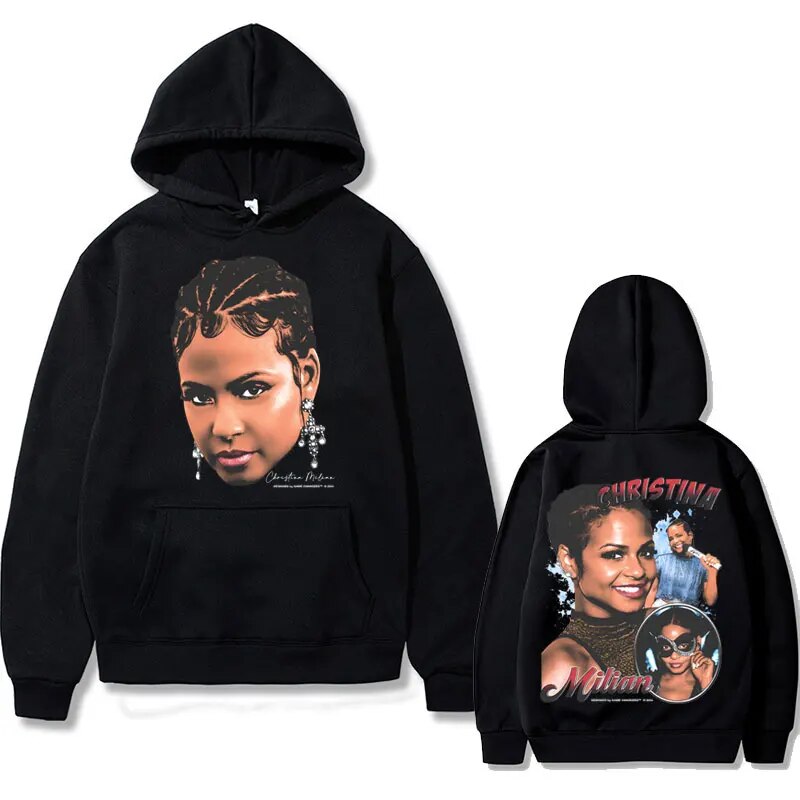 Rapper Christina Milian Double Sided Print Hoodie