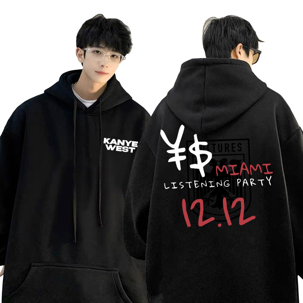 Rapper Kanye West Vultures Album Cover Graphic Hoodie