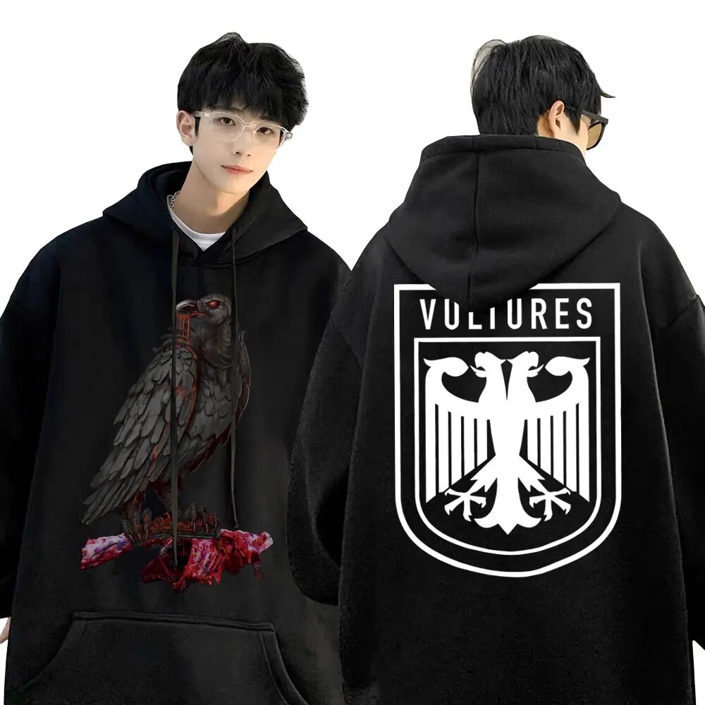 Rapper Kanye West Vultures Graphic Print Hoodie