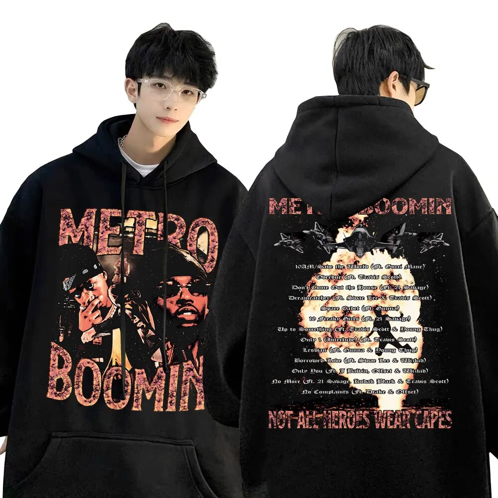 Rapper Metro Boomin Not All Heroes Wear Capes Graphic Print Hoodie