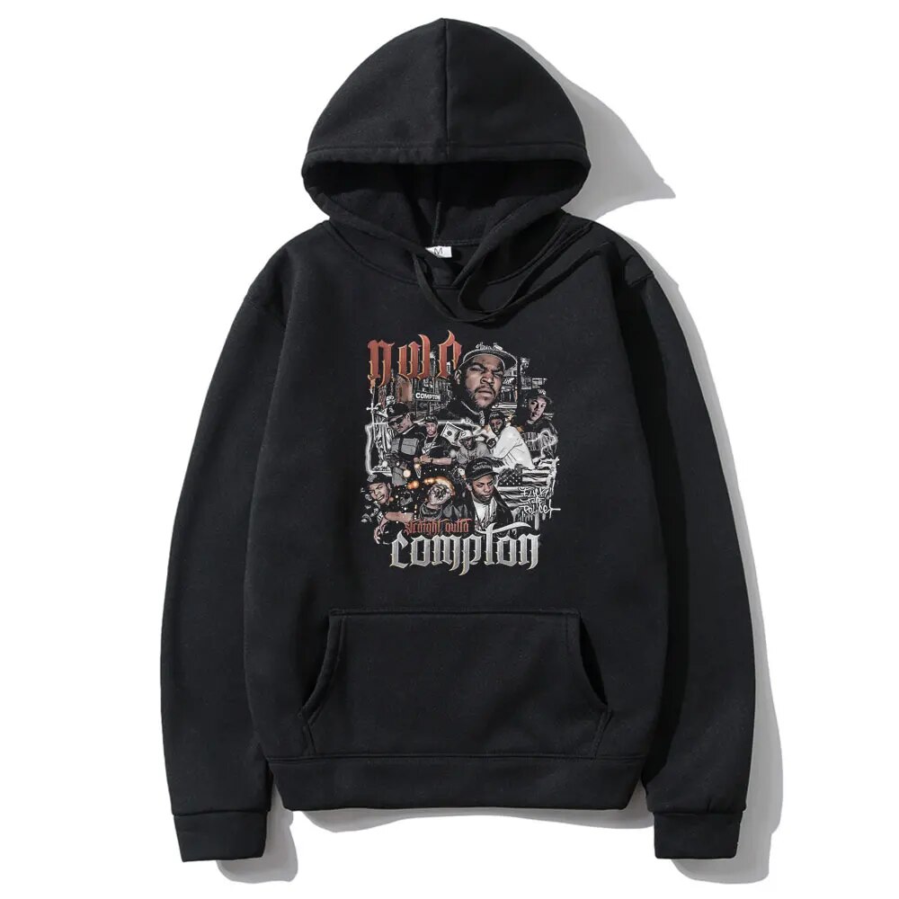 Rapper Ice Cube Mc Ren Dr Dre Dj Yella Eazy E Print Hoodie
