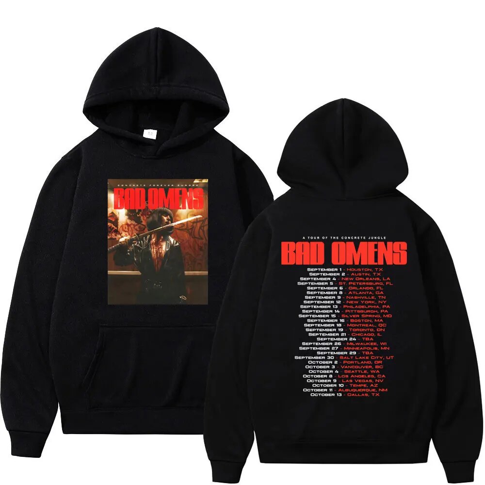 Rock Band Bad Omens Tour Print Hoodie