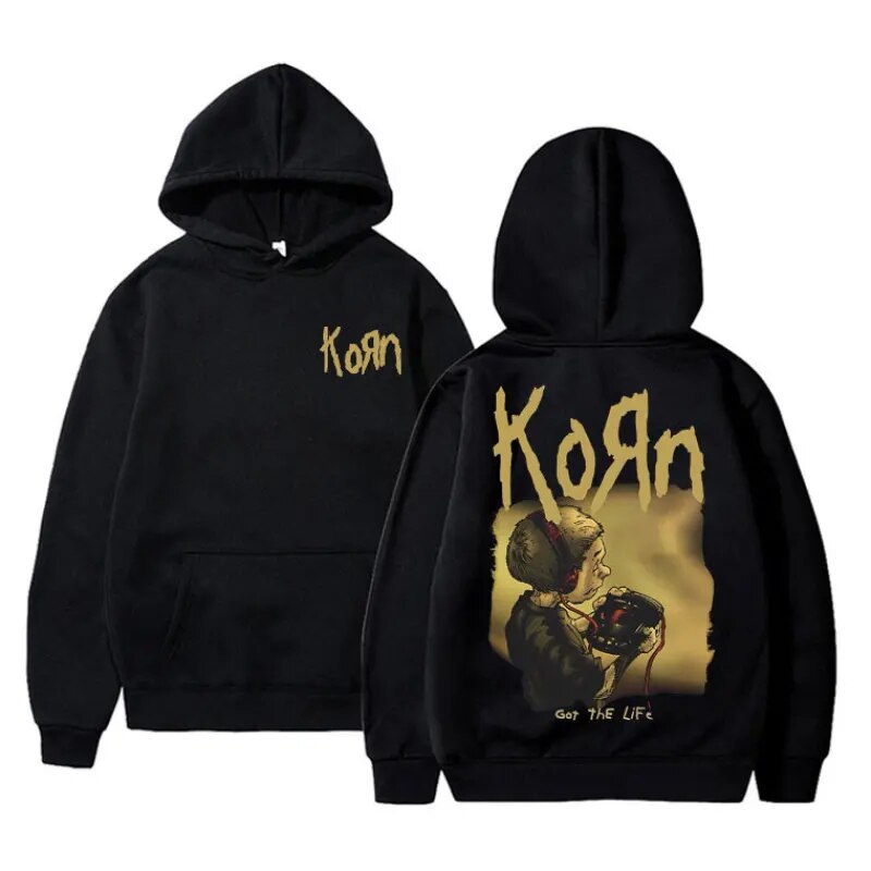 Getluckyquest Rock Band Korn Got The Life Print Hoodie