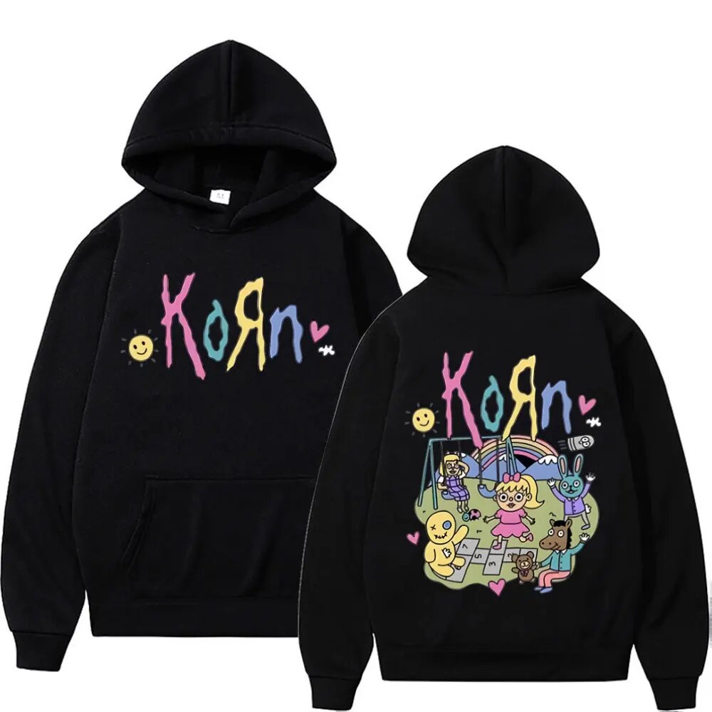 Getluckyquest Korn Cartoon Rock Band Music Album Hoodie