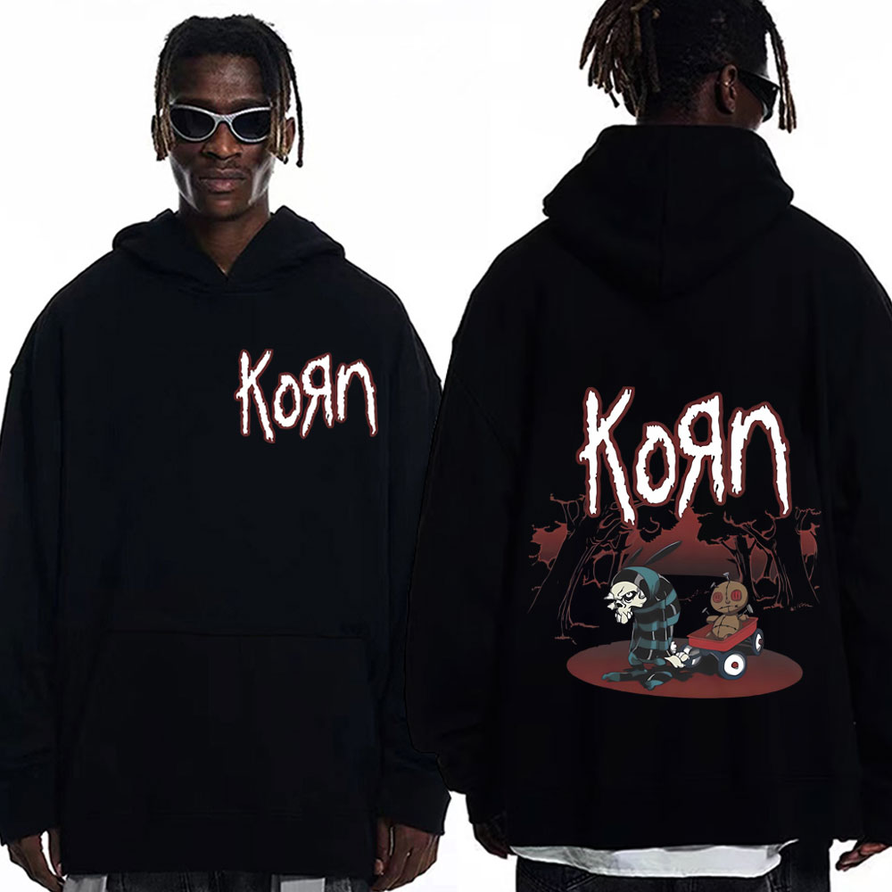 Getluckyquest Rock Band Korn Graphic Hoodie