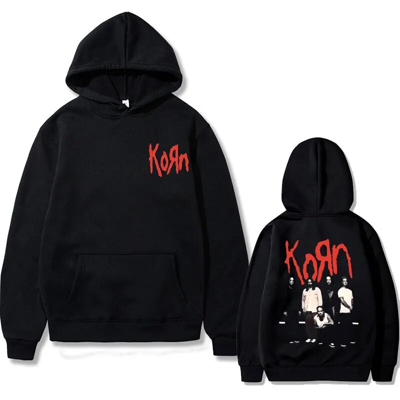 Retro Rock Band Korn Graphic Hoodie