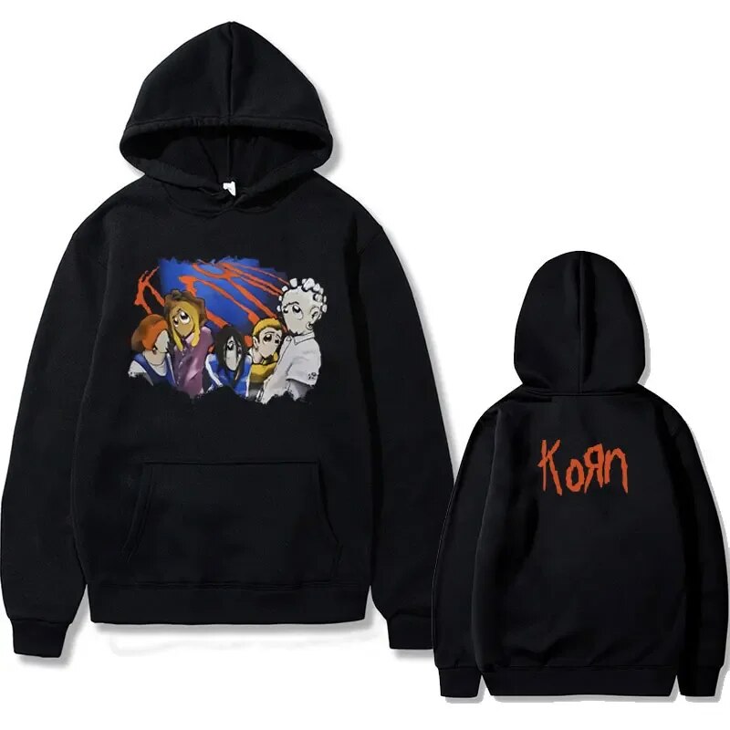 Getluckyquest Vintage 90S Rock Band Korn Graphic Hoodie