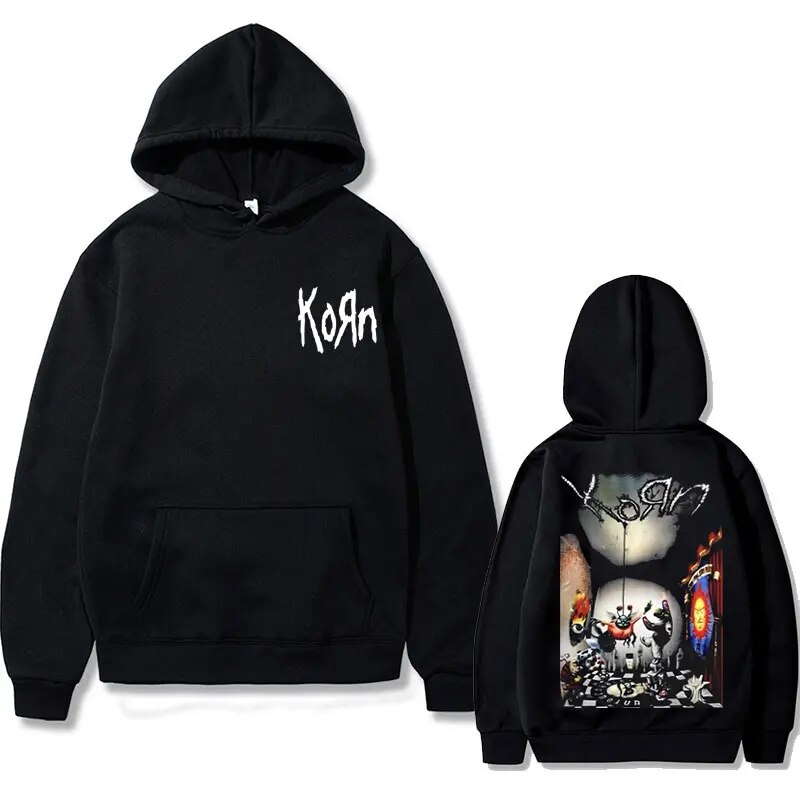 Getluckyquest Limited Edition Rock Band Korn Double Sided Print Hoodie