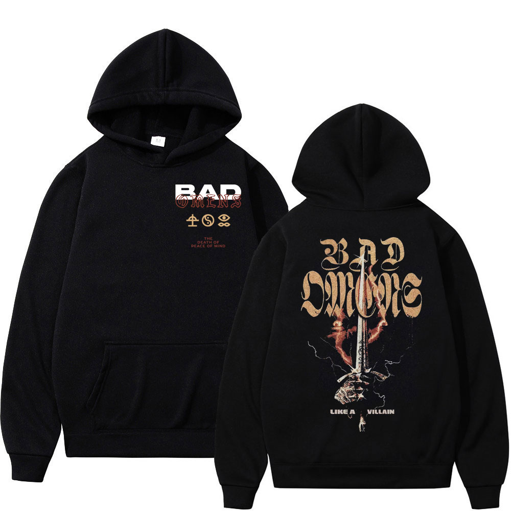 Getluckyquest American Bands Bad Omens Tour Print Hoodie