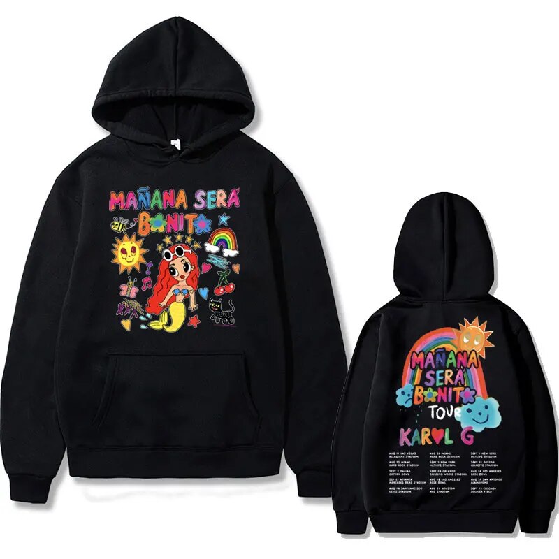 Getluckyquest Singer Karol G Heart Maana Sera Bonito Music Album Tour Double Sided Print Hoodie
