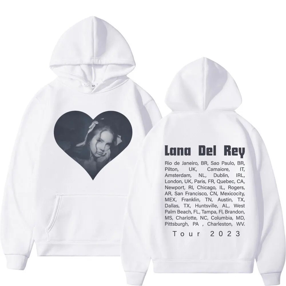 Getluckyquest Singer Lana Del Rey Tour Double Side Graphic Hoodie
