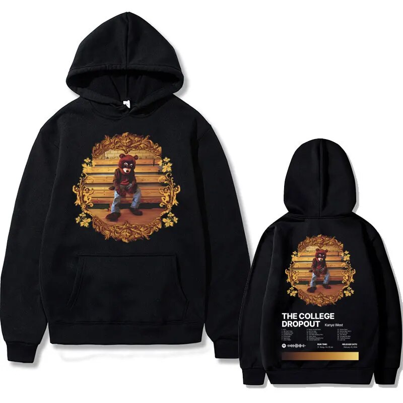 Flowingwaterpress Rapper Kanye West The College Dropout Hip Hop Music Album Graphics Hoodie