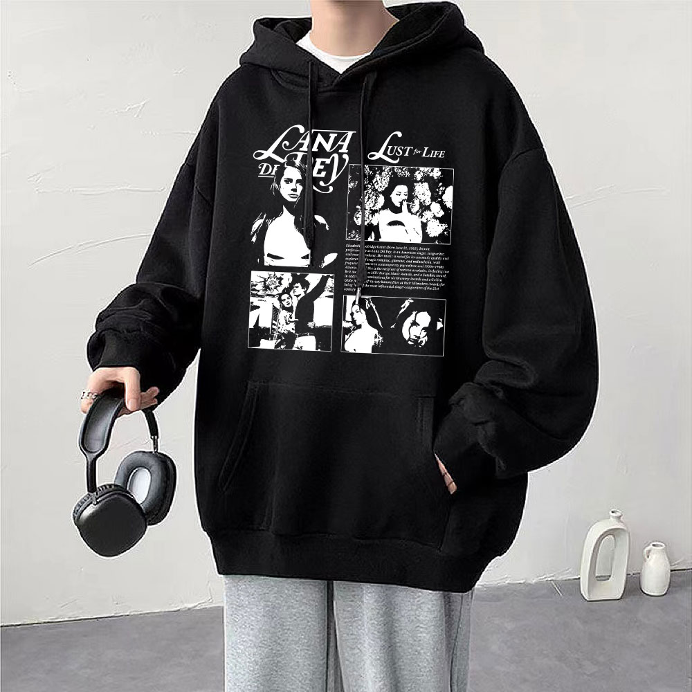 Flowingwaterpress Singer Lana Del Rey Music Album Print Hoodie