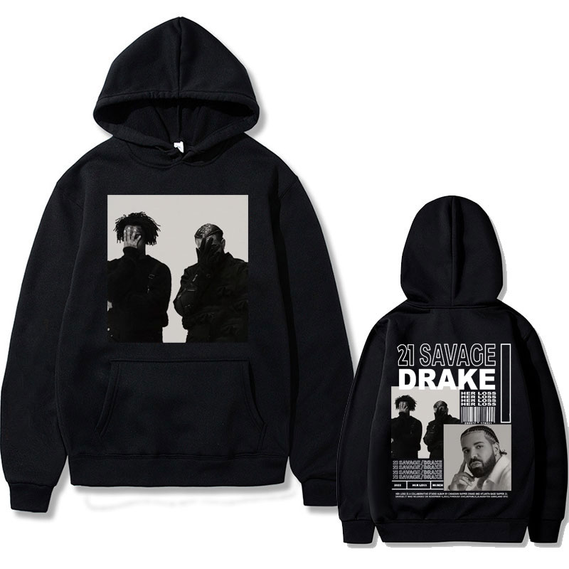 Rapper Drake 21 Savage Her Loss Hip Hop Music Album Graphic Hoodie