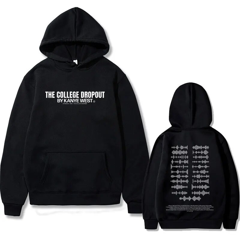 Rapper Kanye West The College Dropout Music Album Soundwave Tracklist Graphic Hoodie
