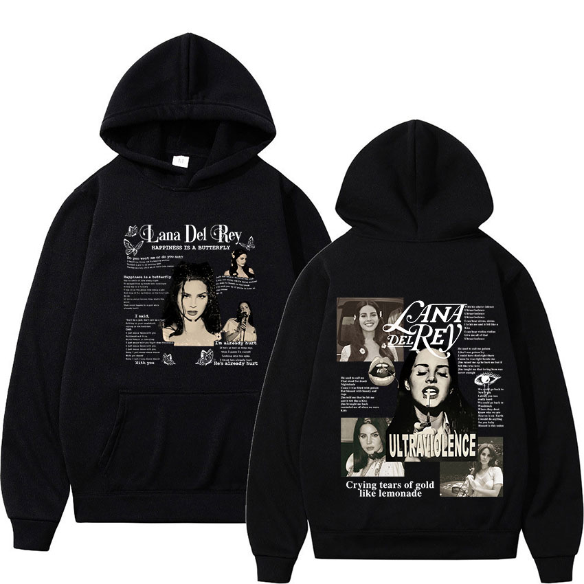Flowingwaterpress Singer Lana Del Rey Retro Hoody Ultraviolence Music Album Men Women Hip Hop Hoodie