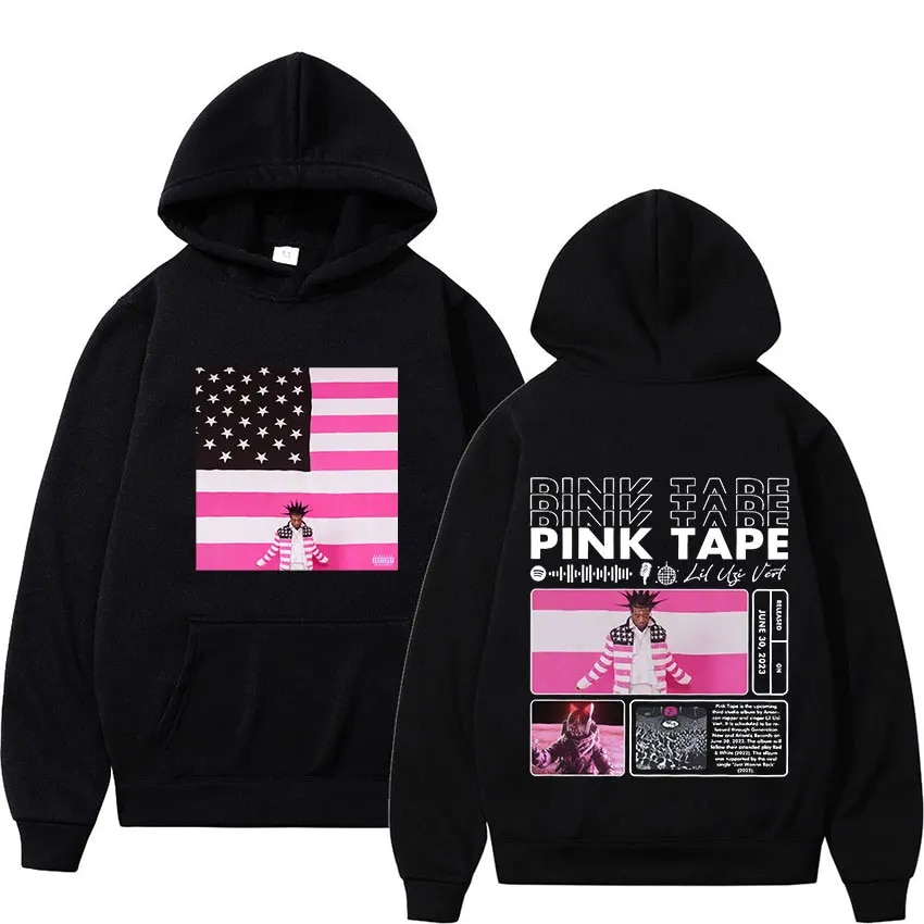 Flowingwaterpress Rapper Lil Uzi Vert Hoody New Music Album Pink Tape Men Women Hip Hop Hoodie