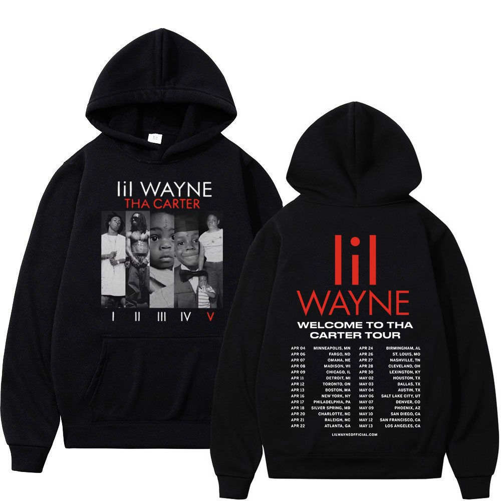 Rapper Lil Wayne Double Sided Print Hoodie Men Women Trend Hip Hop Rap Vintage