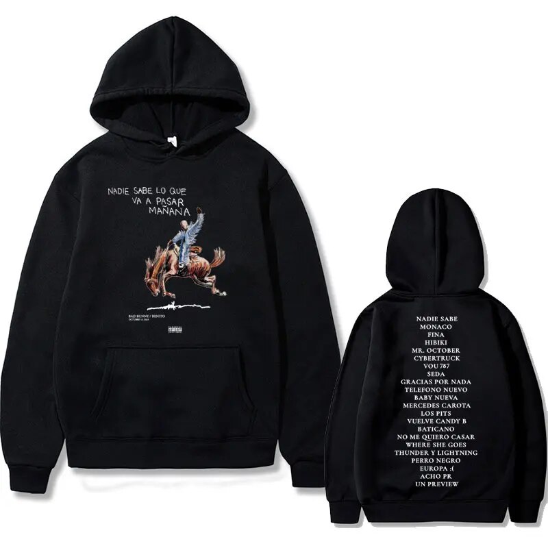 Rapper Bad Bunny Nadie Sabe Lo Que Va A Pasar Manana Album Graphic Hoodie