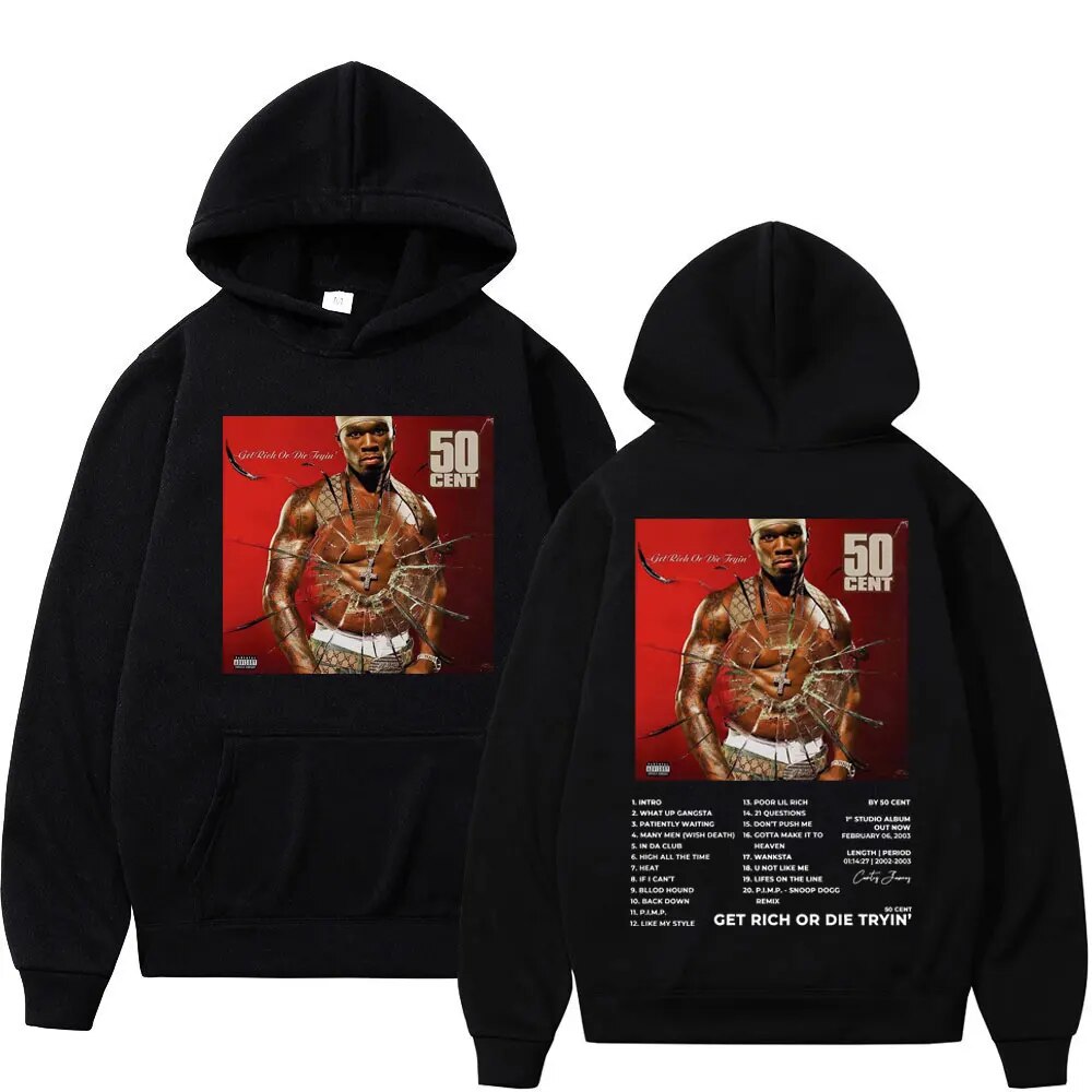 Rapper 50 Cent Album Double Sided Print Hoodie