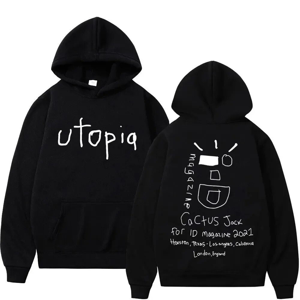 Rapper Cactus Jack Utopia Album Print Cotton Hoodie